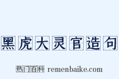 黑虎大灵官造句是什么意思的图片